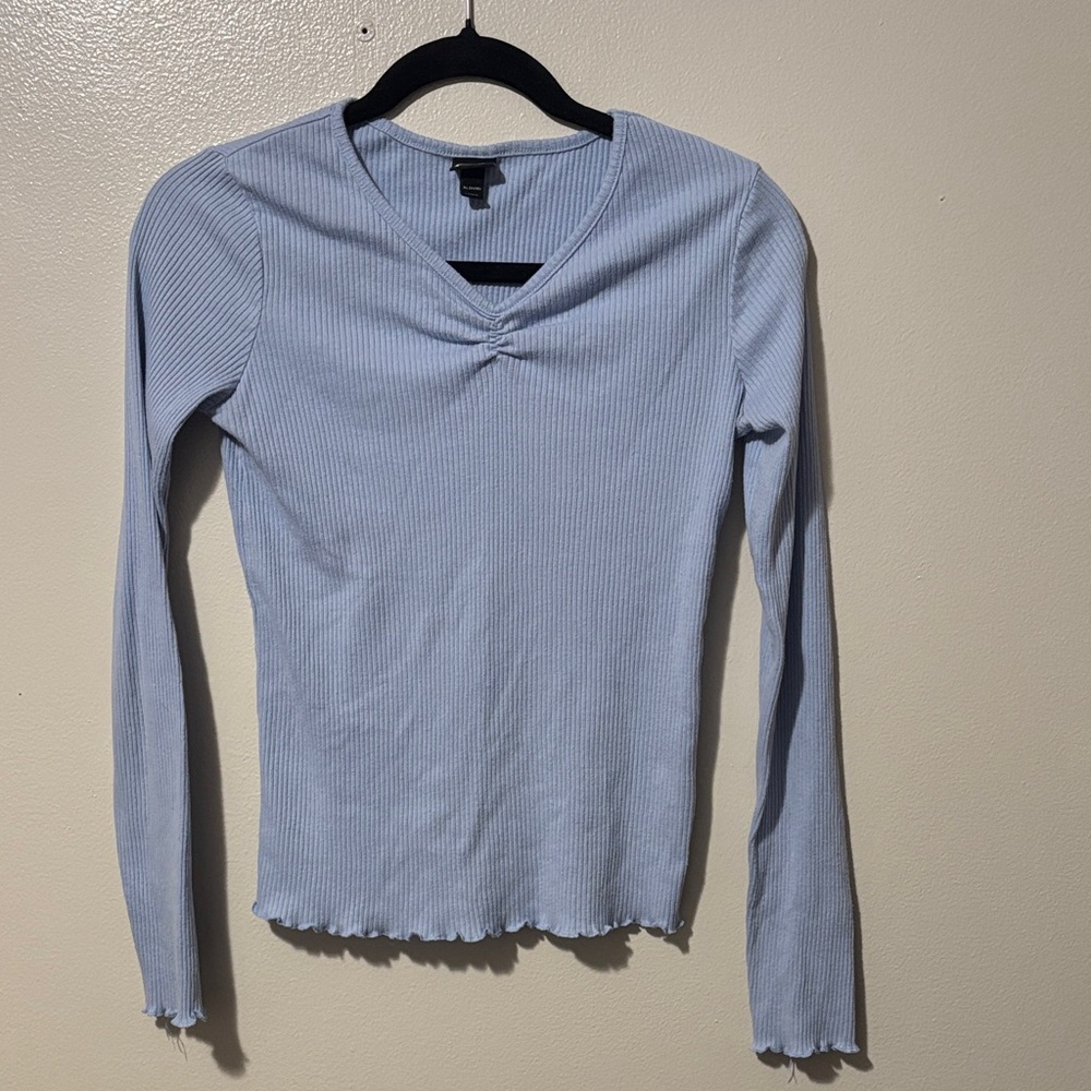 Art Class Sky Blue Ribbed Long Sleeve Tee XL(14/16)